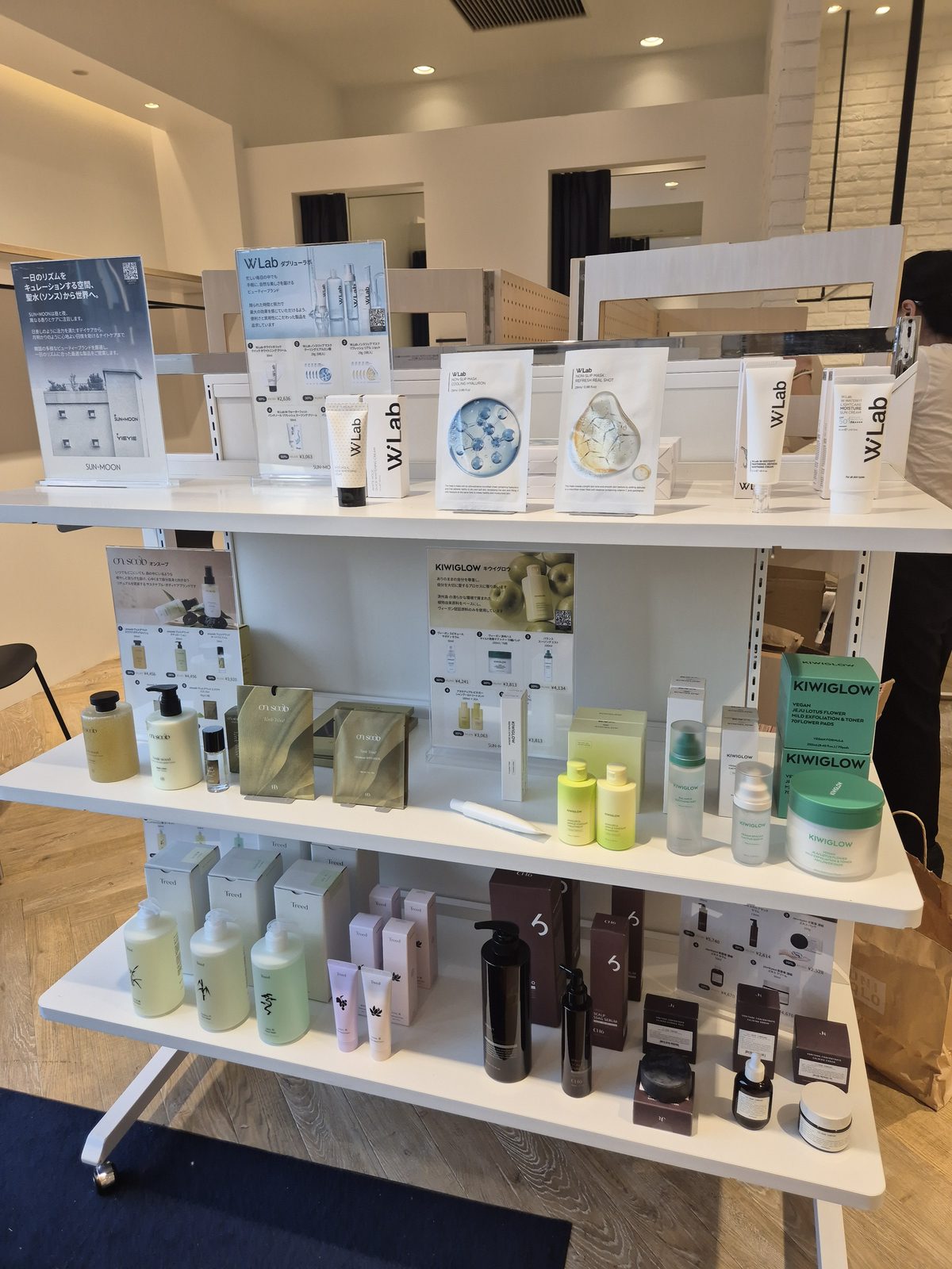 SUN+MOON brand shelf at the 'Seongsu Japan' pop-up store in Hakata Marui